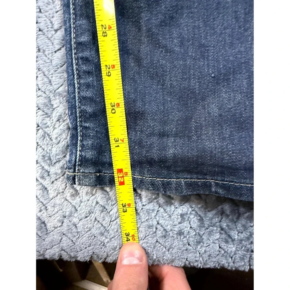 7 For All Mankind Austyn‎ Straight Leg Jeans Mens 33 Blue Denim Cotton Mid Rise